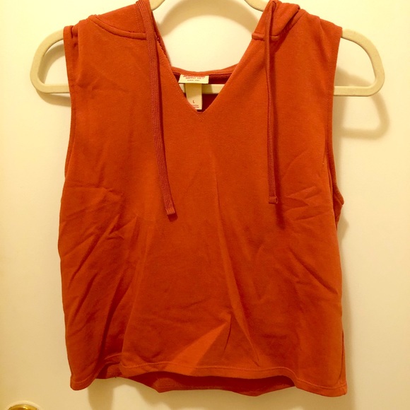 Peach cropped vest hoodie - Picture 1 of 3
